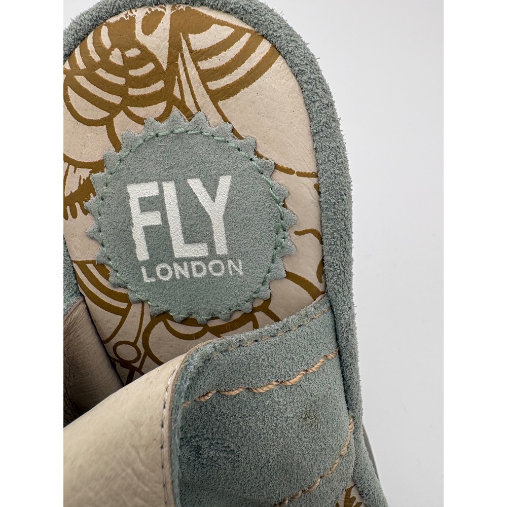 Fly London Yuna Sage Green Suede Lace Up Wedge Sandals Women 37 P500702003 - Picture 4 of 7